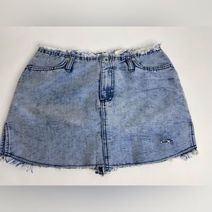 Vintage 80s 90s OP Ocean Pacific Distressed Denim Jean Skirt Rare Find